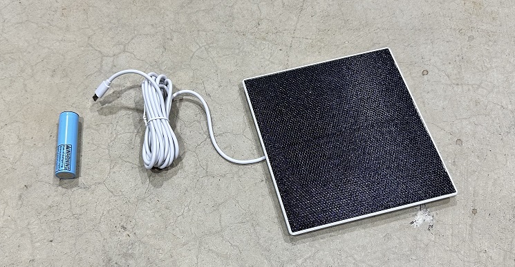 Solar panel and battery ready for connection