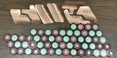 Copper indirectly spot-welded