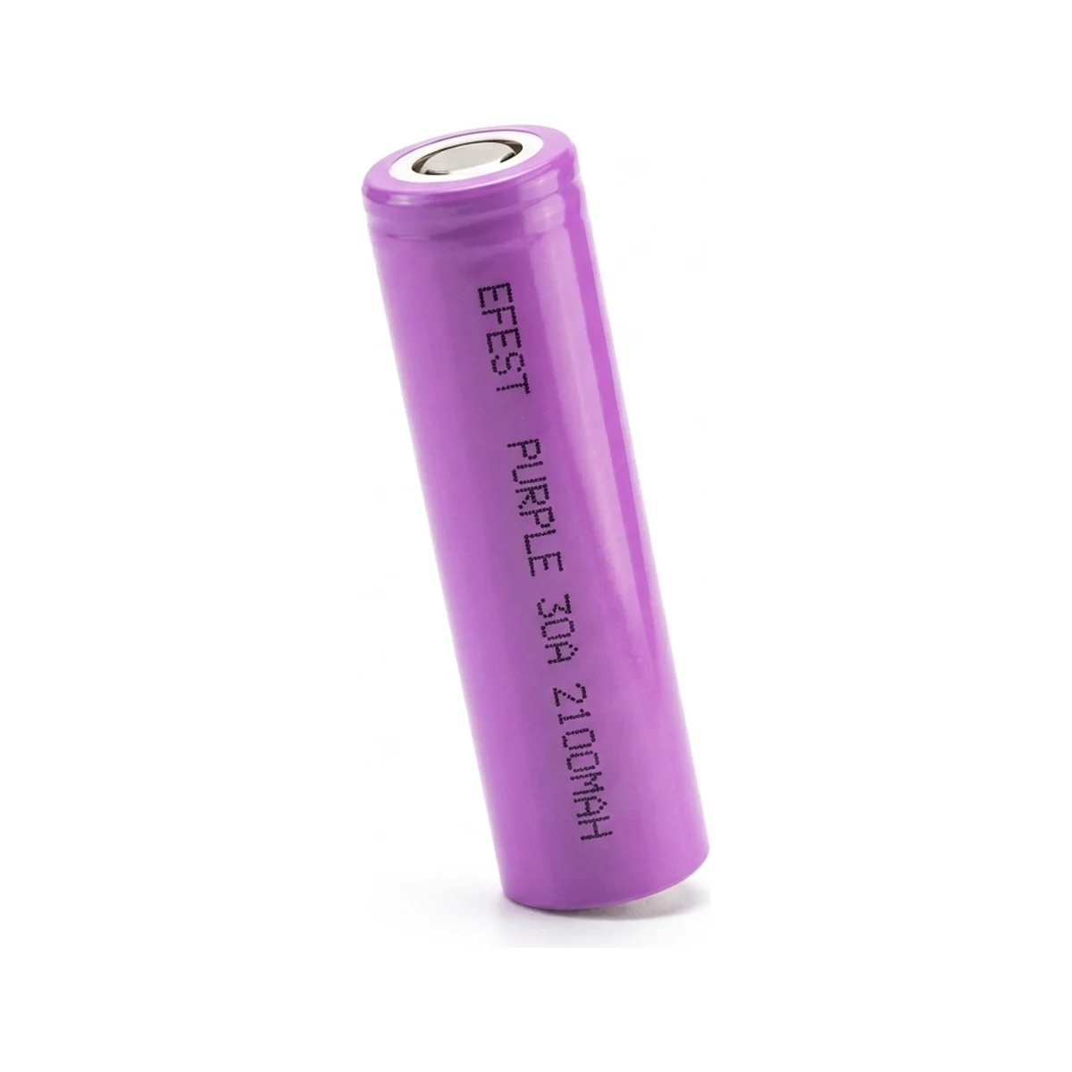 Illustrative render of the Efest PURPLE 30A 2100mAh cell