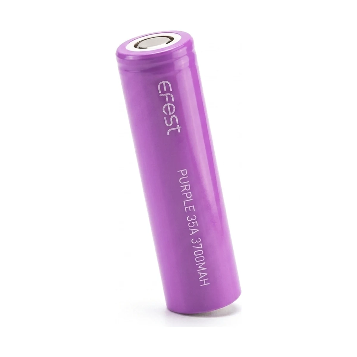 Illustrative render of the Efest PURPLE 35A 3700mAh cell