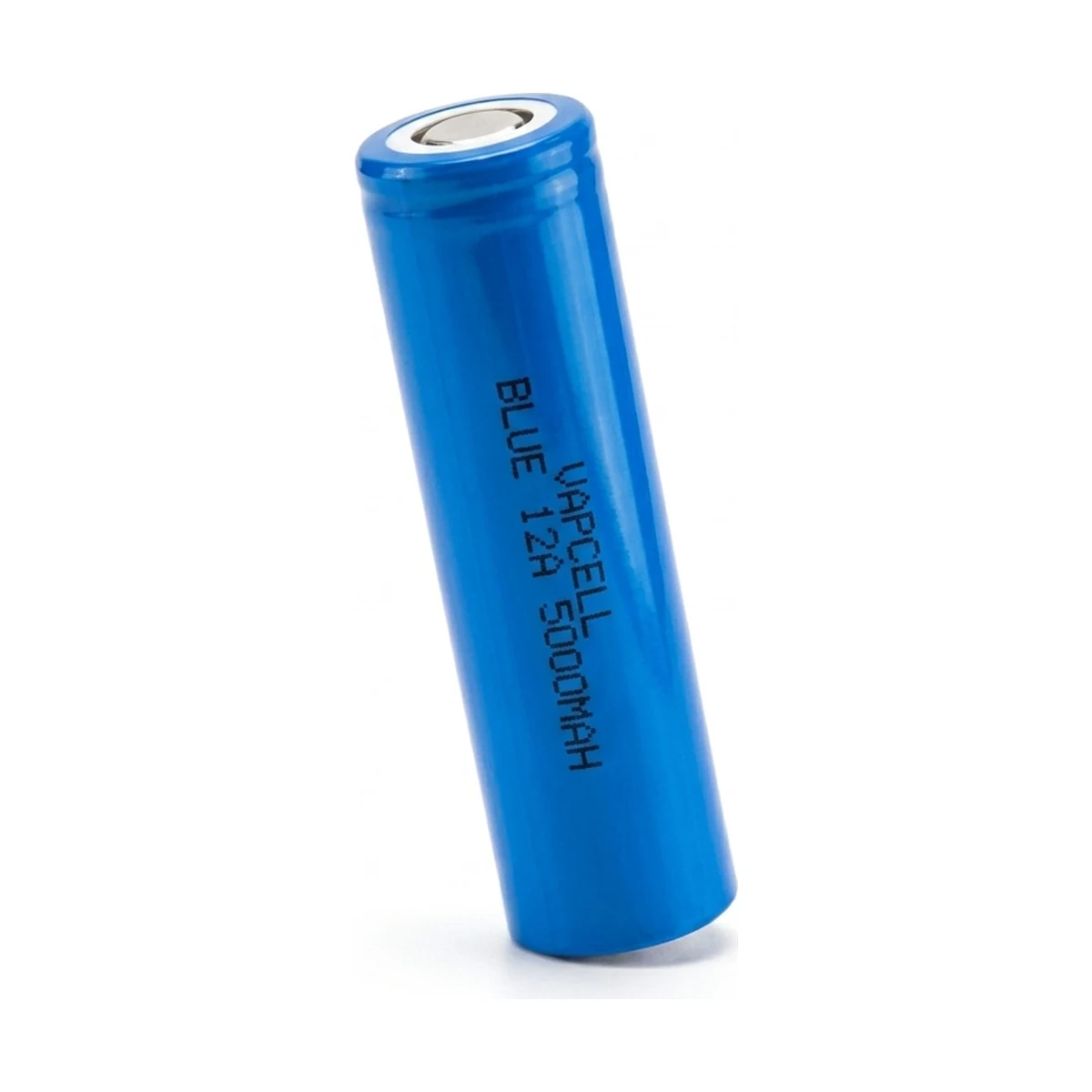 Illustrative render of the Vapcell BLUE 12A 5000mAh cell