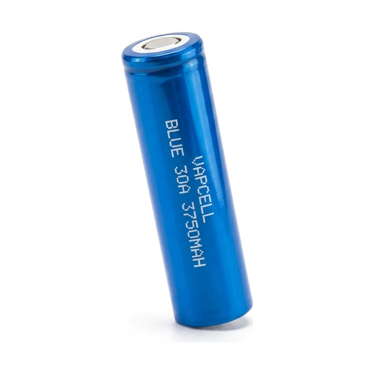 Illustrative render of the Vapcell BLUE 30A 3750mAh cell