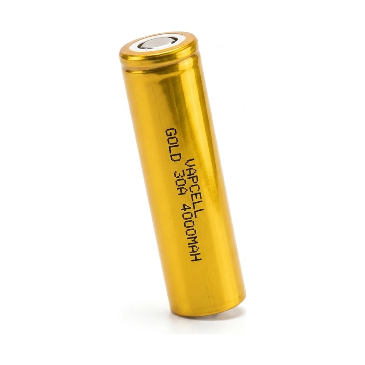 Illustrative render of the Vapcell GOLD 30A 4000mAh cell
