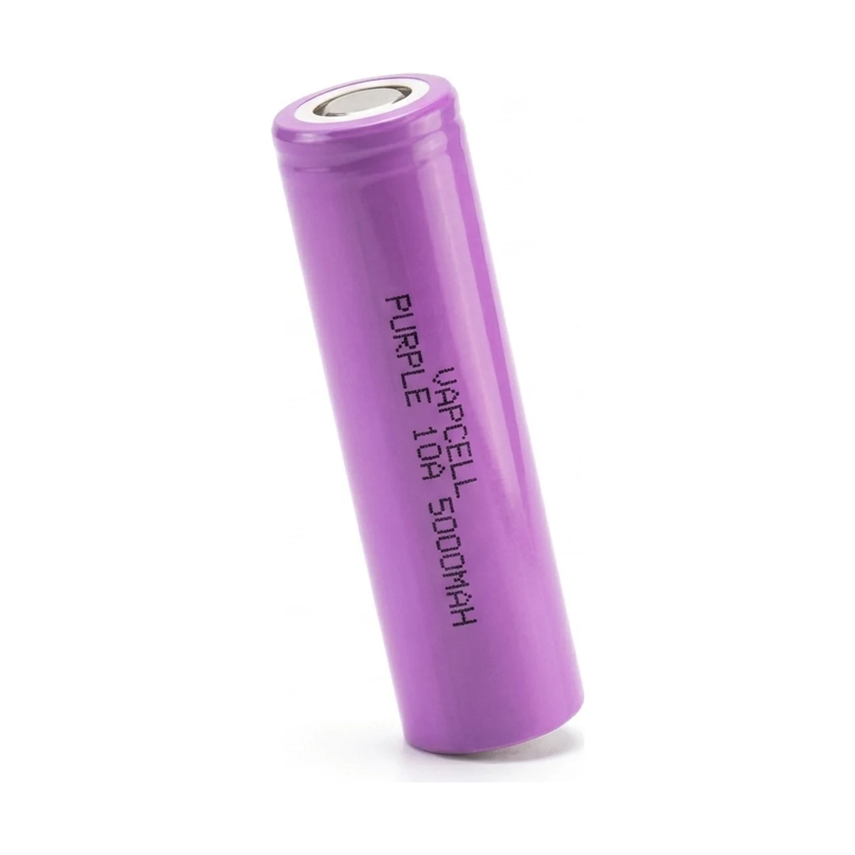 Illustrative render of the Vapcell PURPLE 10A 5000mAh cell
